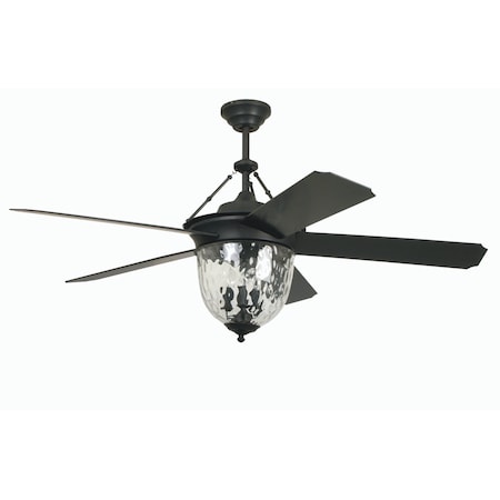 Litex Industries 52" Aged Bronze Finish Remote LED Ceiling Fan Rated for Damp Locations KM52ABZ5LR